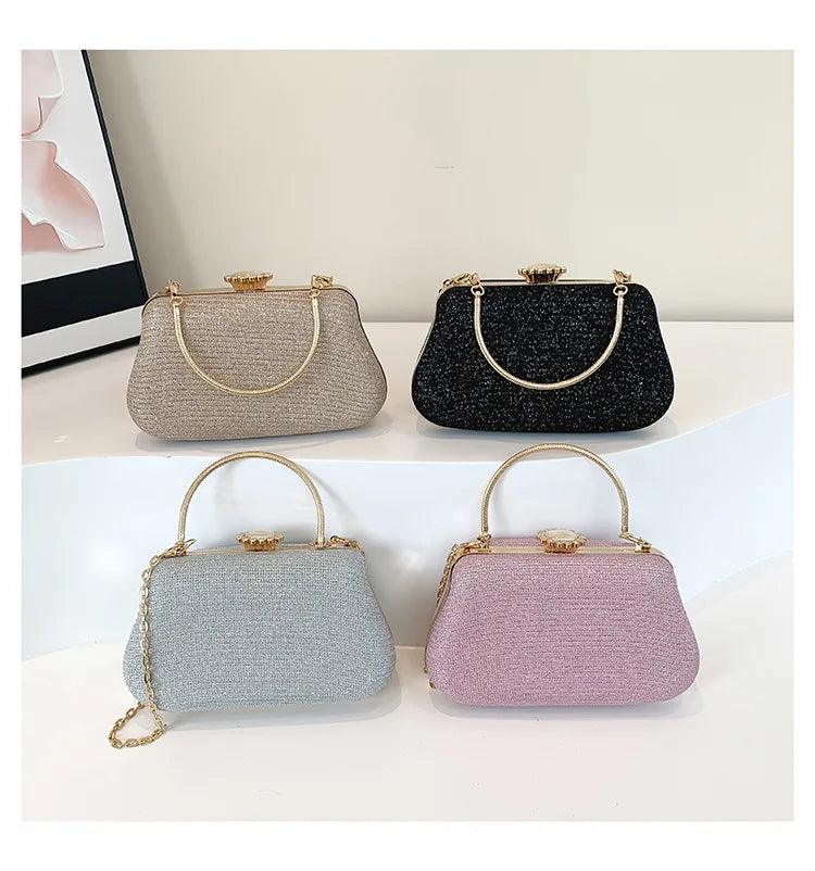 Luxury Glitter Clutch Bag for Women – Evening Party & Wedding Handbag with Chain