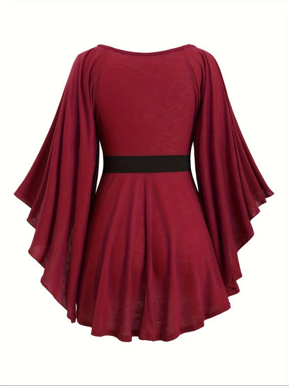 Women's Oversized Heart Print Sweatshirt – Irregular Hem Casual Pullover | Autumn & Winter Fashion