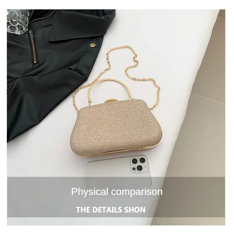 Luxury Glitter Clutch Bag for Women – Evening Party & Wedding Handbag with Chain