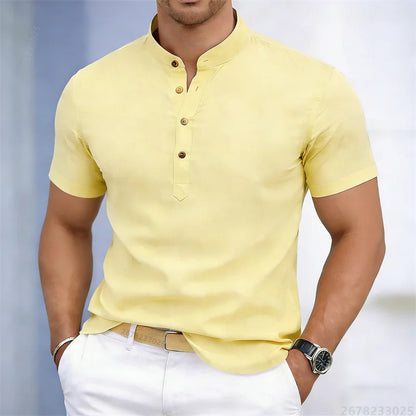 Noverlla™ Premium Stand Collar Polo – Slim Fit Men's Fashion Shirt