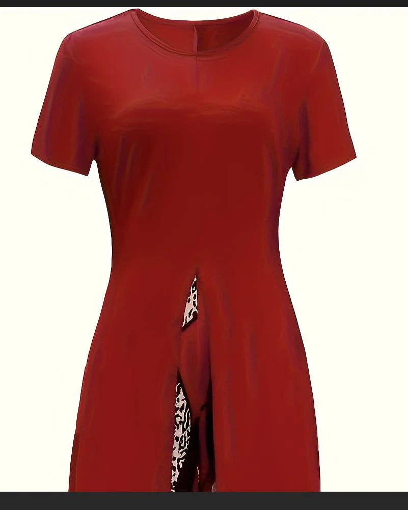 2025 Women's Elegant Printed Two-Piece Set – Long Sleeve Pullover Top & Wide-Leg Pants Casual Outfit