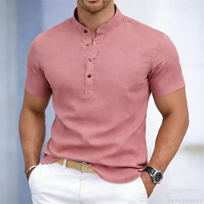 Noverlla™ Premium Stand Collar Polo – Slim Fit Men's Fashion Shirt