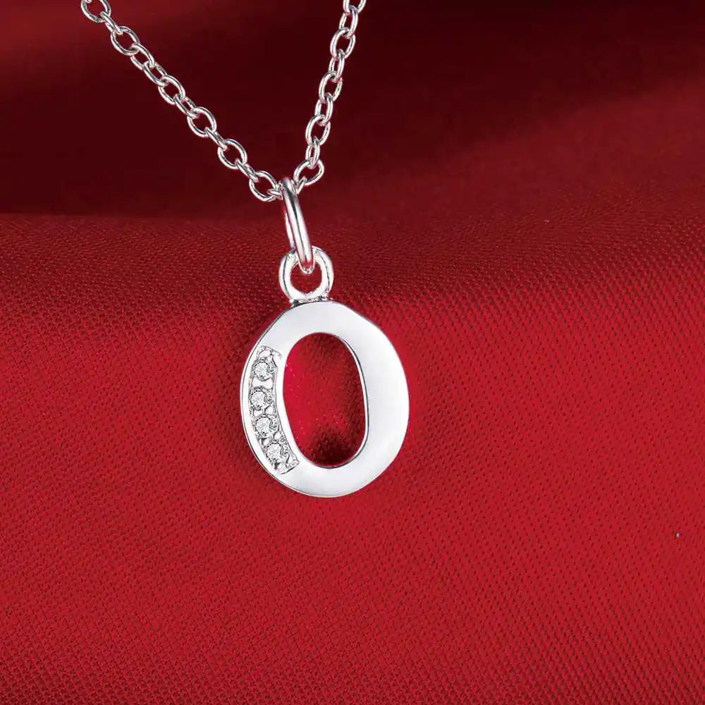 Noverlla 925 Sterling Silver Initial Necklace – Zircon Zirconia Pendant for Women