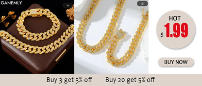 Luxury Heart Necklace & Bracelet Set for Women – Stainless Steel Gold Jewelry Gift