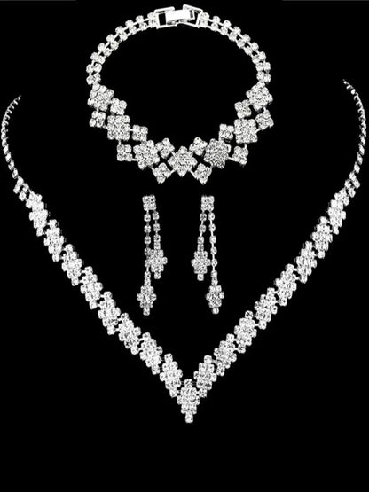 Noverlla™ Luxury Rhinestone Tassel Jewelry Set | Elegant Necklace & Earrings