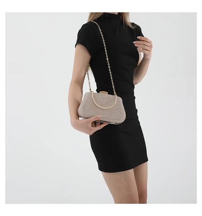 Luxury Glitter Clutch Bag for Women – Evening Party & Wedding Handbag with Chain