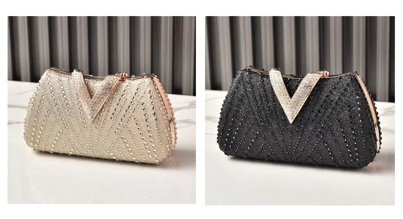 Diamond Rhinestone Shoulder & Crossbody Bag – Women Luxury Wedding Handbag