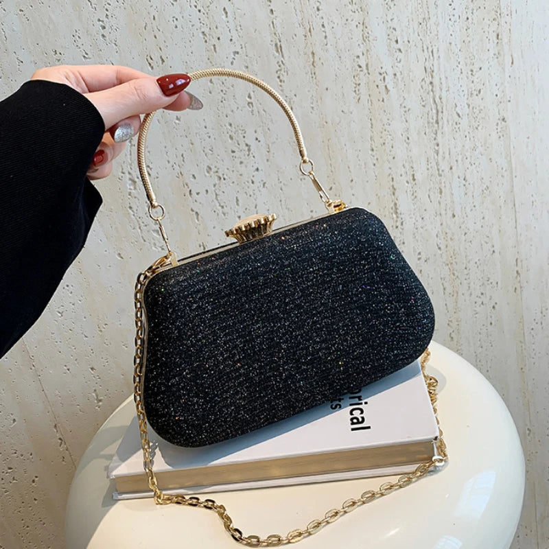 Luxury Glitter Clutch Bag for Women – Evening Party & Wedding Handbag with Chain