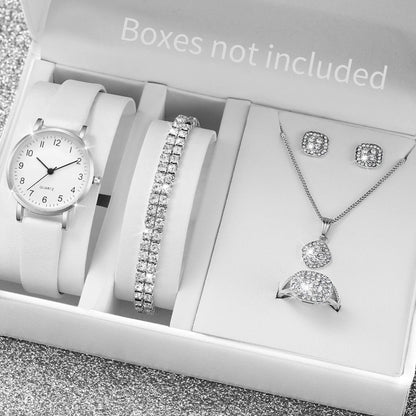Luxury Women Quartz Watch Set 5/6PCS – Leather Band Diamond Fashion Watches