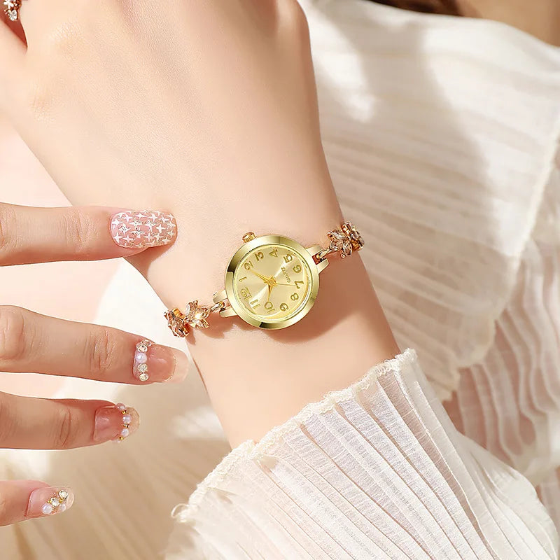 Elegant Women’s Quartz Watch – Luxury Rhinestone Bracelet Watch Gift