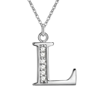 Noverlla 925 Sterling Silver Initial Necklace – Zircon Zirconia Pendant for Women