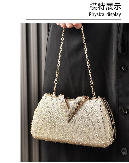 Diamond Rhinestone Shoulder & Crossbody Bag – Women Luxury Wedding Handbag