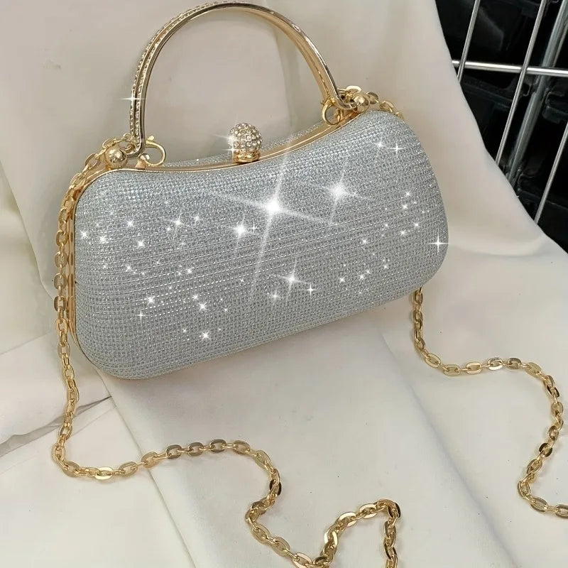 Noverlla Rhinestone Evening Clutch – Luxury Mini Chain Party Bag