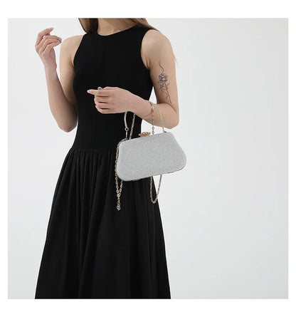 Luxury Glitter Clutch Bag for Women – Evening Party & Wedding Handbag with Chain