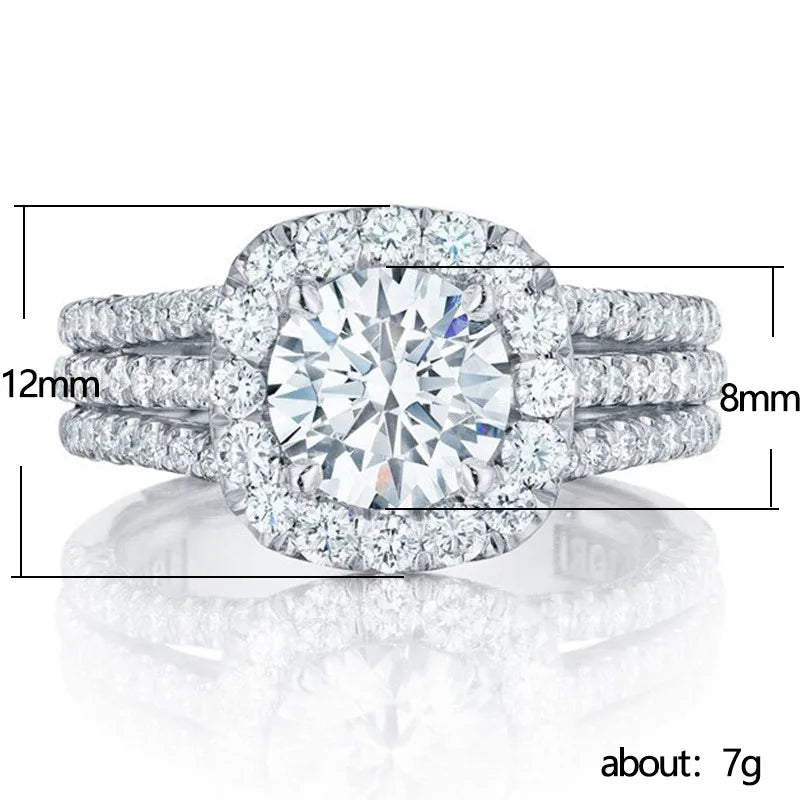 Noverlla™ Classic Square-Cut Moissanite Ring – 925 Sterling Silver Engagement Jewelry
