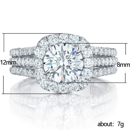 Noverlla™ Classic Square-Cut Moissanite Ring – 925 Sterling Silver Engagement Jewelry