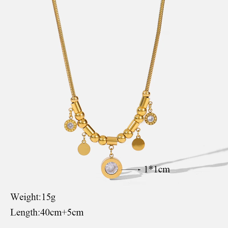 Luxury Heart Necklace & Bracelet Set for Women – Stainless Steel Gold Jewelry Gift