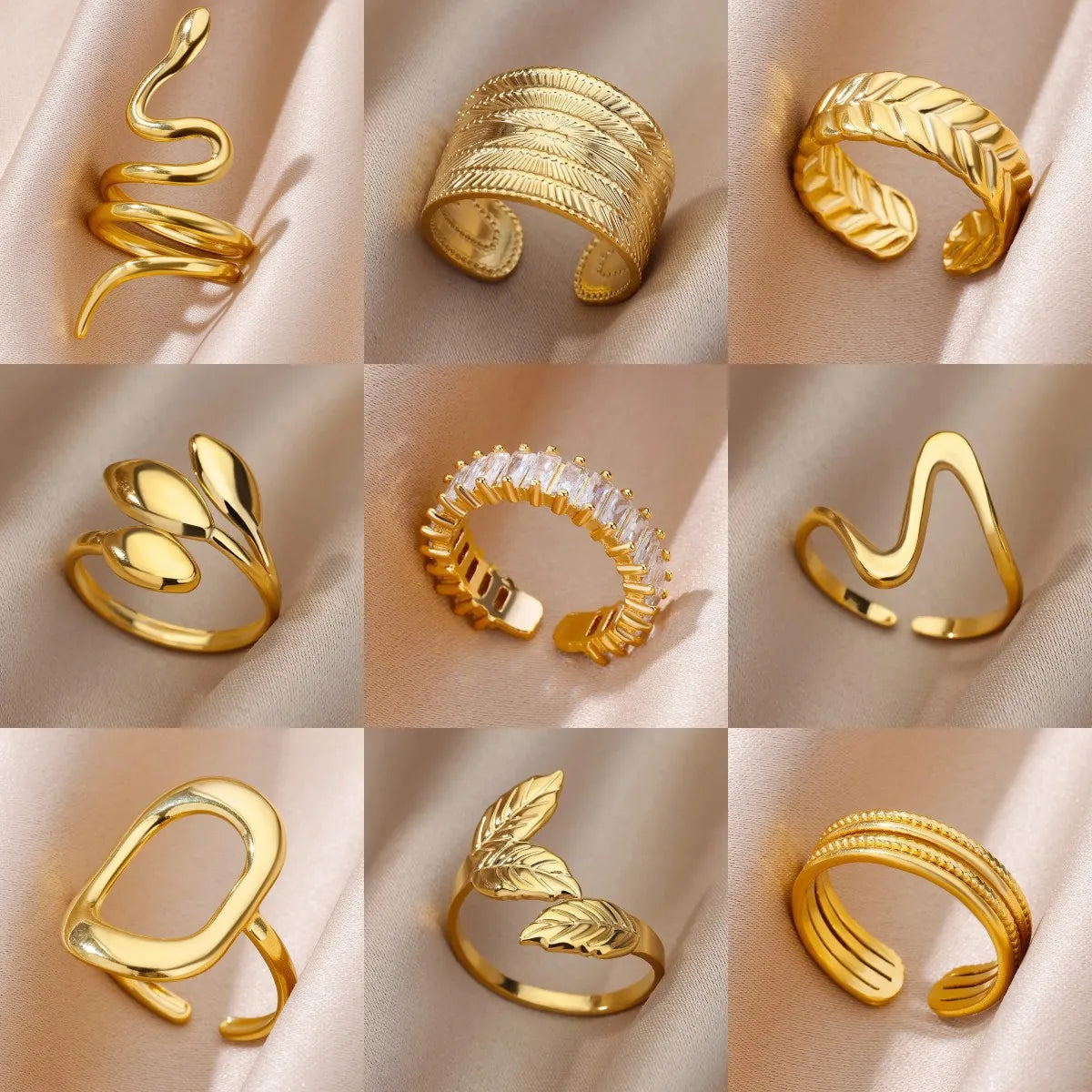 Noverlla™ Luxury Gold Stainless Steel Ring | Timeless Elegance for Women