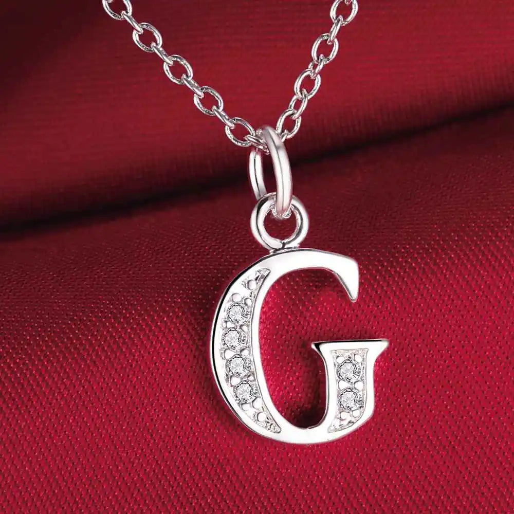 Noverlla 925 Sterling Silver Initial Necklace – Zircon Zirconia Pendant for Women