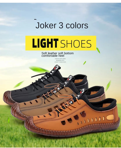 Noverlla™ Men's Leather Sandals – Breathable Non-Slip Summer Outdoor Shoes