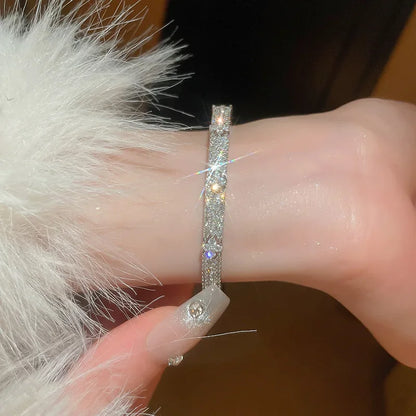 Luxury Cubic Zirconia Bangle Bracelet – Gold Silver Plated Women Jewelry | Noverlla