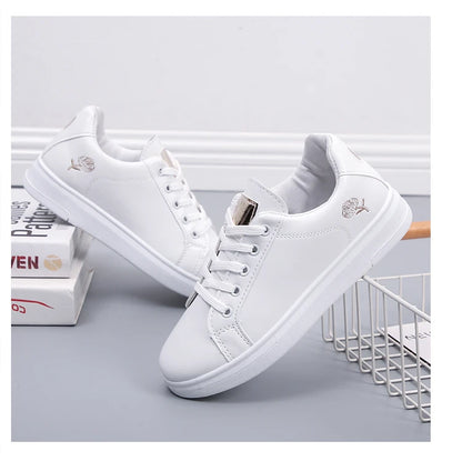 Noverlla™ Women's Embroidered Sneakers – Breathable Lace-Up Casual Shoes