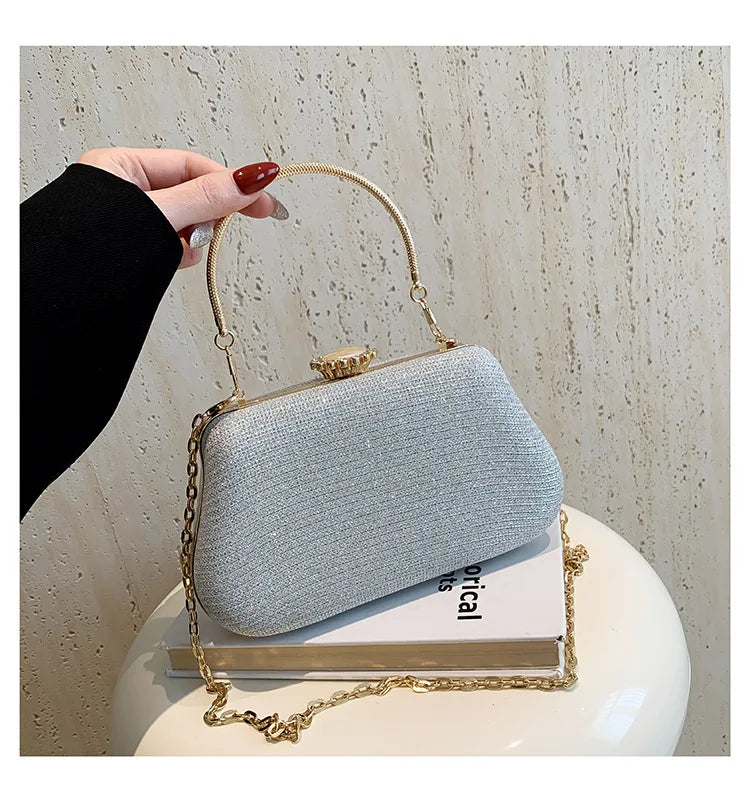 Luxury Glitter Clutch Bag for Women – Evening Party & Wedding Handbag with Chain
