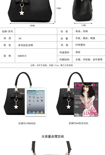 Elegant Korean Bow Bag for Women – Large Capacity Shoulder & Messenger Bag