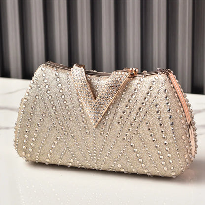 Diamond Rhinestone Shoulder & Crossbody Bag – Women Luxury Wedding Handbag