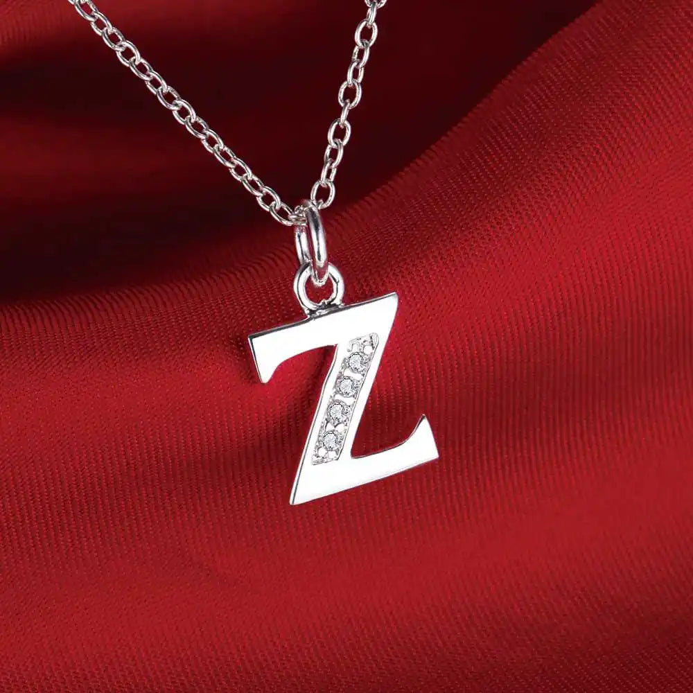 Noverlla 925 Sterling Silver Initial Necklace – Zircon Zirconia Pendant for Women