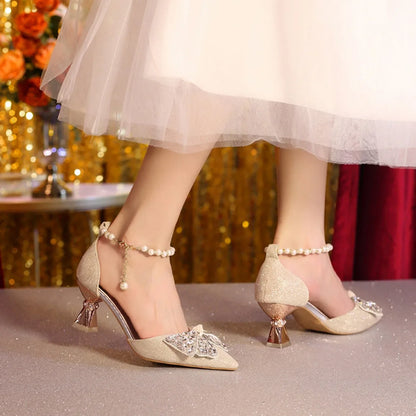 Noverlla™ Rhinestone Butterfly Heels – Elegant Pointed-Toe Party Sandals for Women