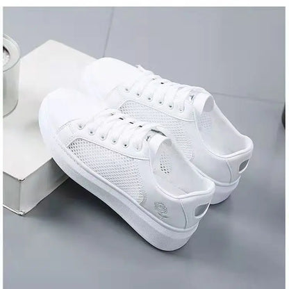Noverlla™ Women's Embroidered Sneakers – Breathable Lace-Up Casual Shoes