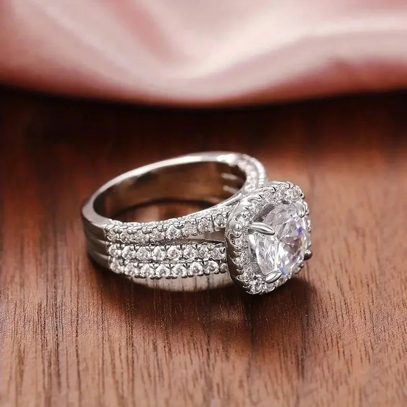 Noverlla™ Classic Square-Cut Moissanite Ring – 925 Sterling Silver Engagement Jewelry