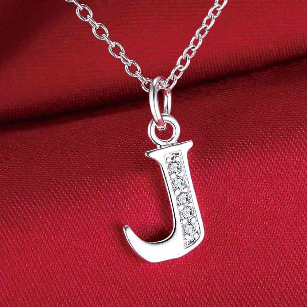 Noverlla 925 Sterling Silver Initial Necklace – Zircon Zirconia Pendant for Women