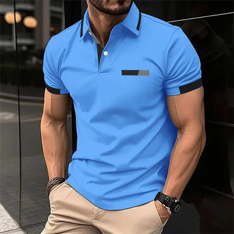 Men's Slim Fit Sports Polo Shirt – Casual Gym & Running Short Sleeve Performance T-Shirt