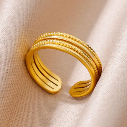 Noverlla™ Luxury Gold Stainless Steel Ring | Timeless Elegance for Women