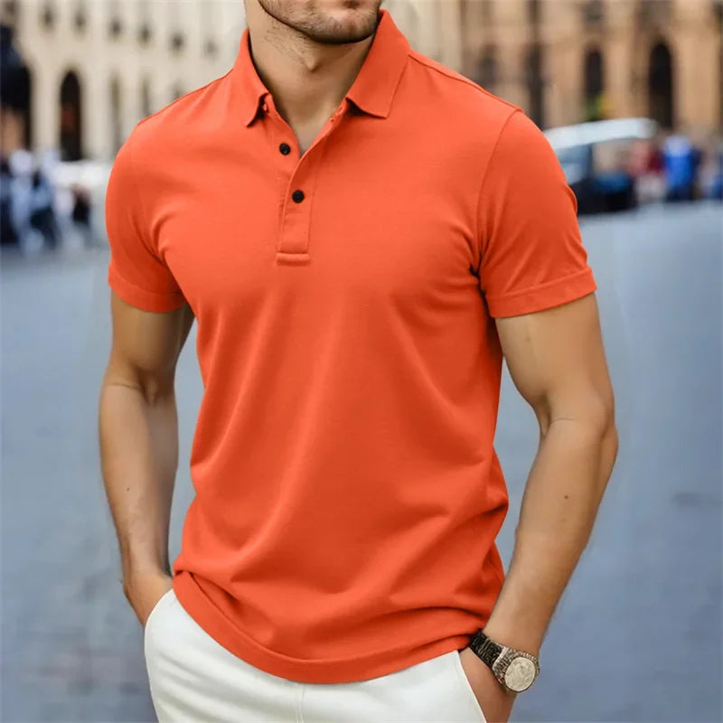 Noverlla™ Modern Casual Polo Shirt – Lightweight Breathable Summer Top for Men
