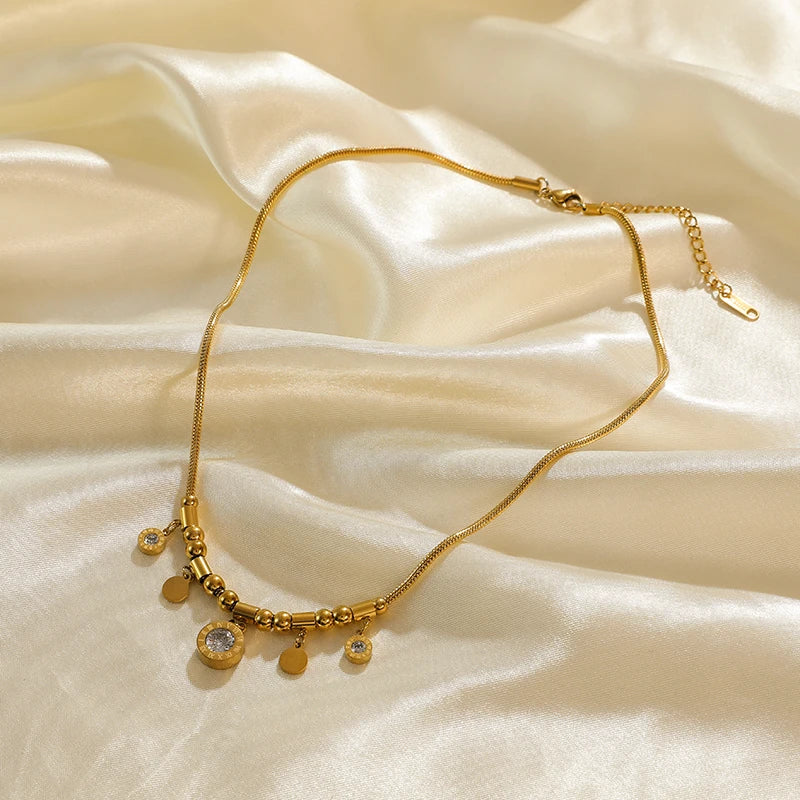 Luxury Heart Necklace & Bracelet Set for Women – Stainless Steel Gold Jewelry Gift