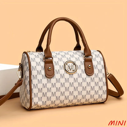 Noverlla™ Monogram “M” Shoulder Bag – Luxury Faux Leather Crossbody for Women
