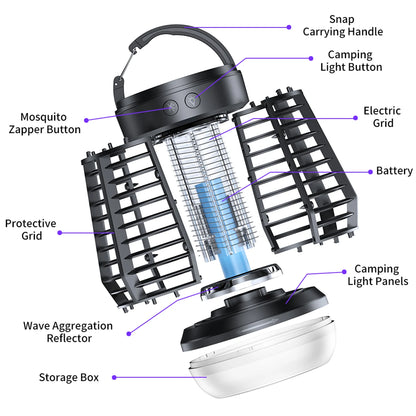 **Noverlla™ USB Rechargeable 2-in-1 Electric Mosquito Killer Lamp – Portable Indoor & Outdoor Bug Zapper**