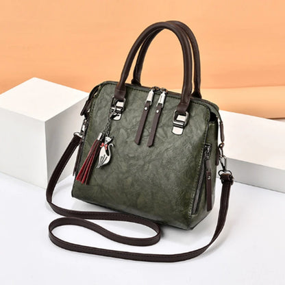 Luxury Women's Shoulder Bag – Embroidered Large Capacity Tote with Tassel