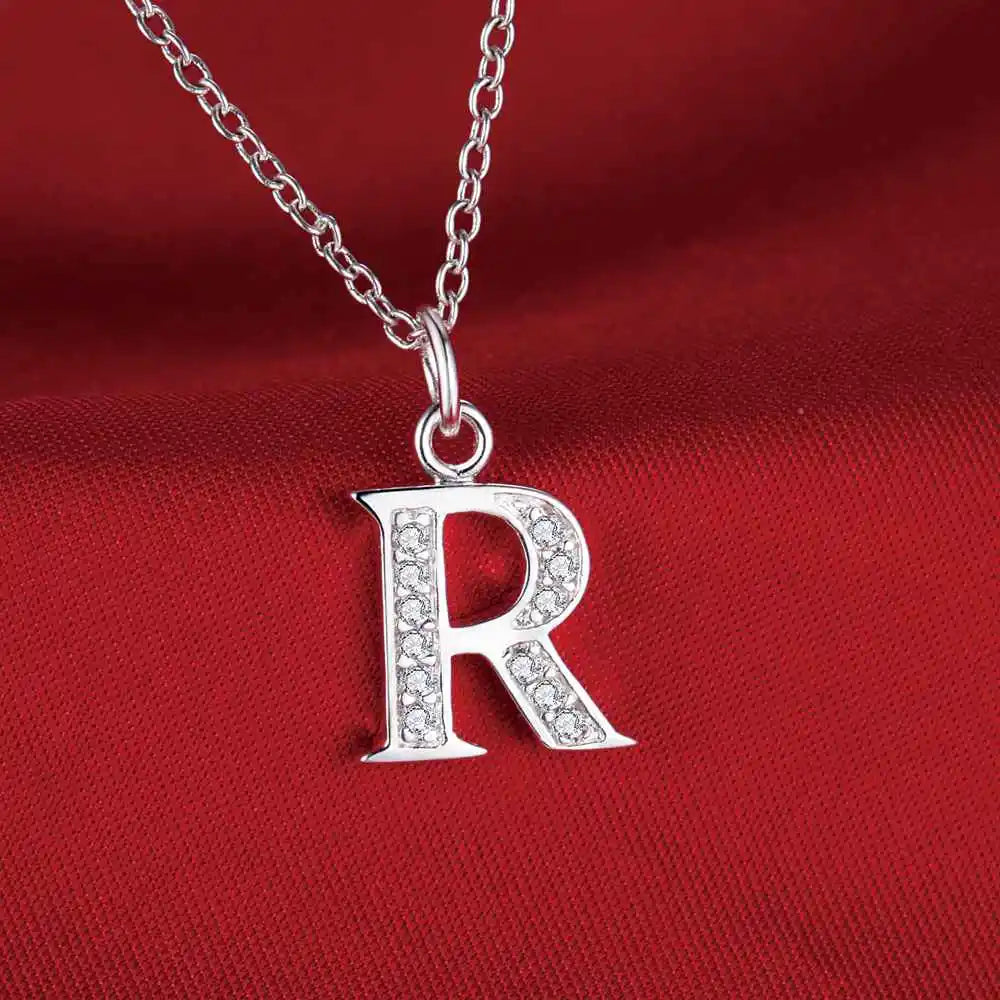 Noverlla 925 Sterling Silver Initial Necklace – Zircon Zirconia Pendant for Women