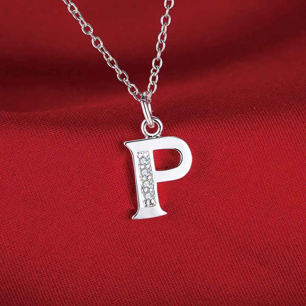 Noverlla 925 Sterling Silver Initial Necklace – Zircon Zirconia Pendant for Women