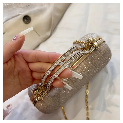 Noverlla Rhinestone Evening Clutch – Luxury Mini Chain Party Bag