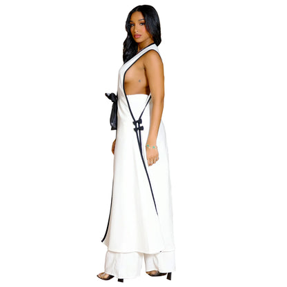 Women's Elegant Two-Piece Matching Set – Sleeveless Vest & Wide-Leg Ankle Pants | Chic Work & Casual Outfit