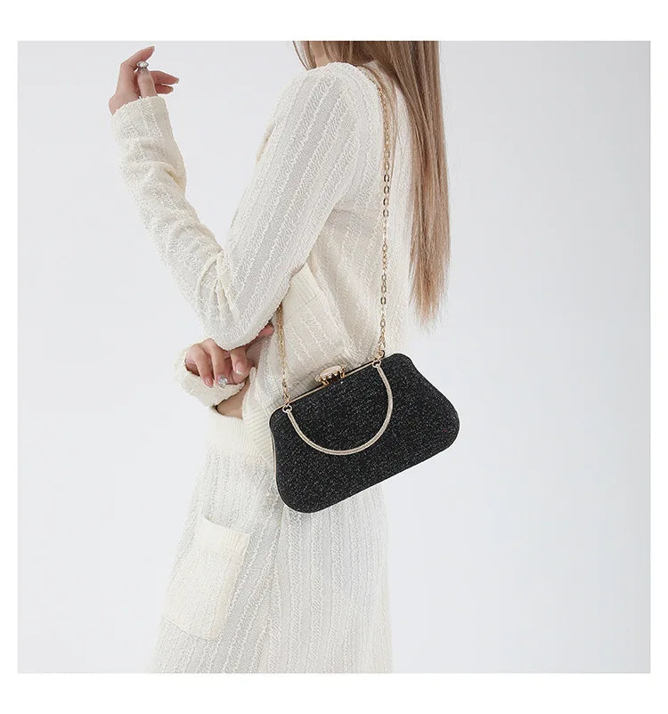 Luxury Glitter Clutch Bag for Women – Evening Party & Wedding Handbag with Chain