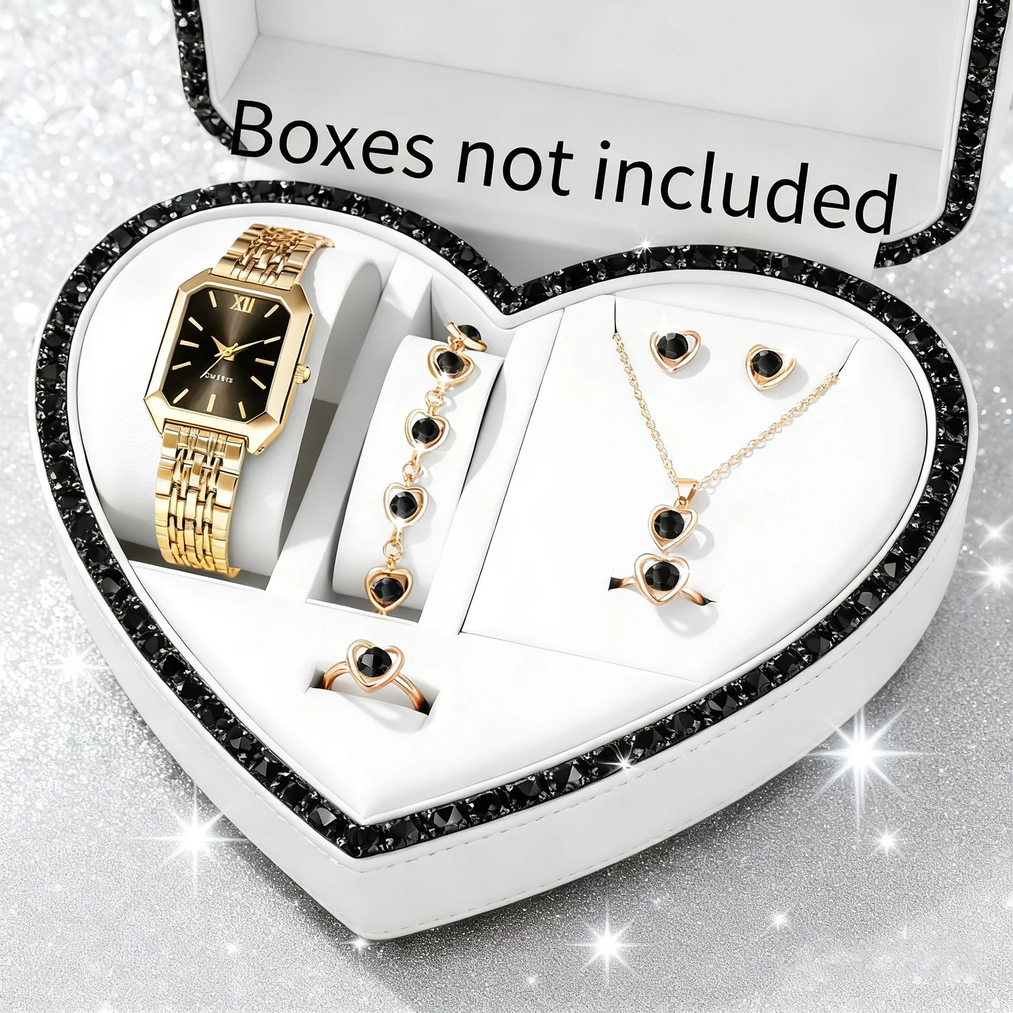 Elegant Gold Women's Gift Set – Quartz Watch with Matching Jewelry Collection
