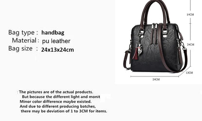 Luxury Women's Shoulder Bag – Embroidered Large Capacity Tote with Tassel