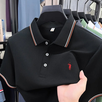 Noverlla™ Men's Luxury Polo Shirt – Short Sleeve Business Casual Top with Embroidered Detail