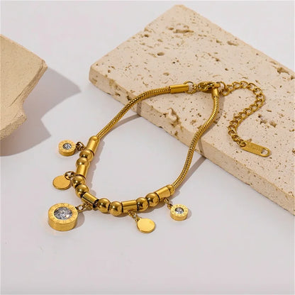 Luxury Heart Necklace & Bracelet Set for Women – Stainless Steel Gold Jewelry Gift